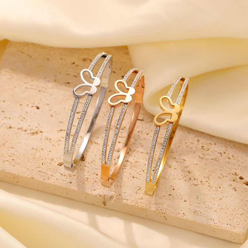 Wholesale Custom Rose gold, Gold, Silver Bracelet With Butterfly Decoration B2201