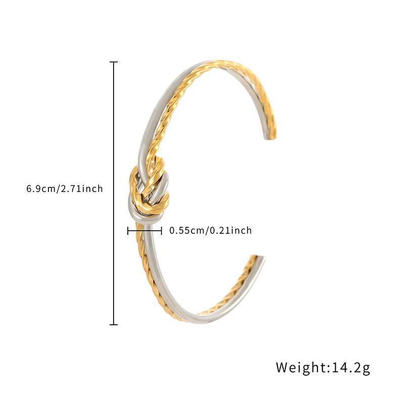 Wholesale Price Classic Vintage Gold And Silver Knotted Rope Style Bracelet Factory B2334