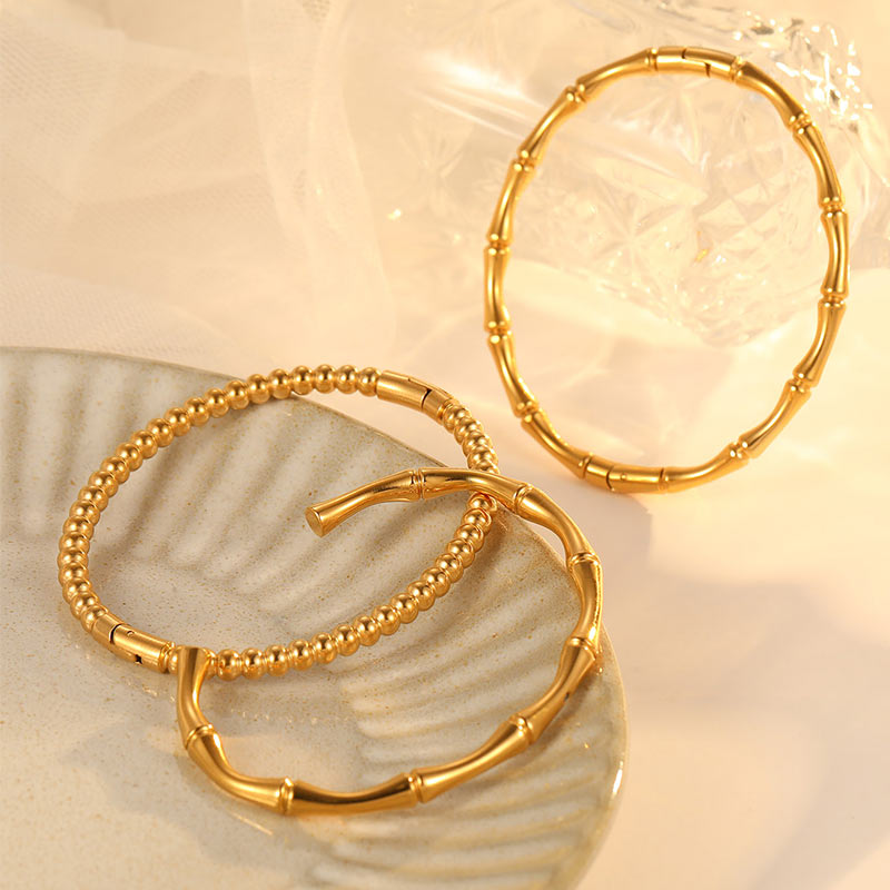 Factory Custom Price Versatile And Fashionable Golden Bamboo Shape Bracelet B2397