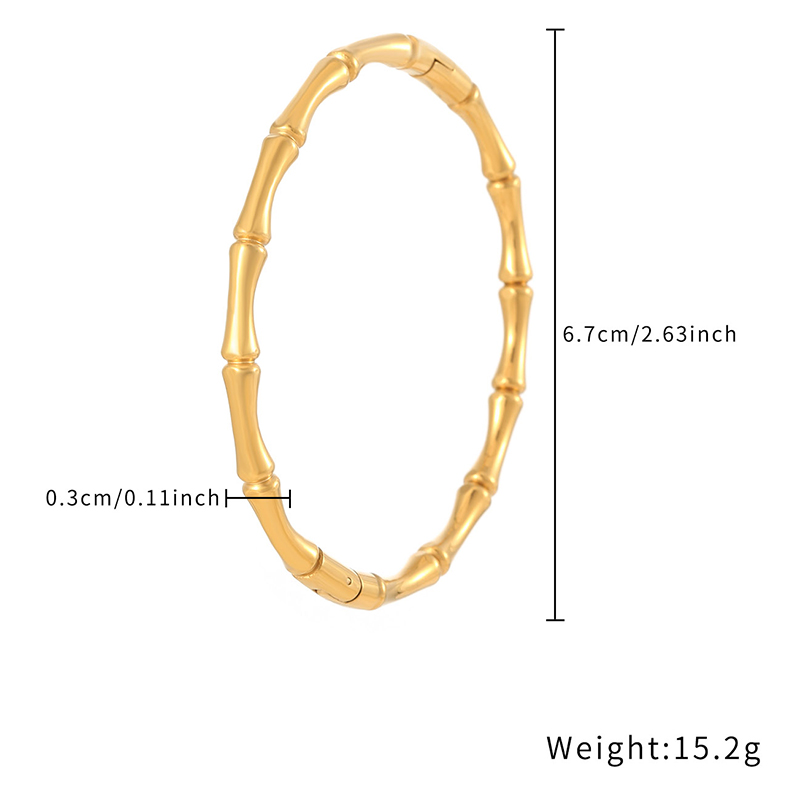 Factory Custom Price Versatile And Fashionable Golden Bamboo Shape Bracelet B2397