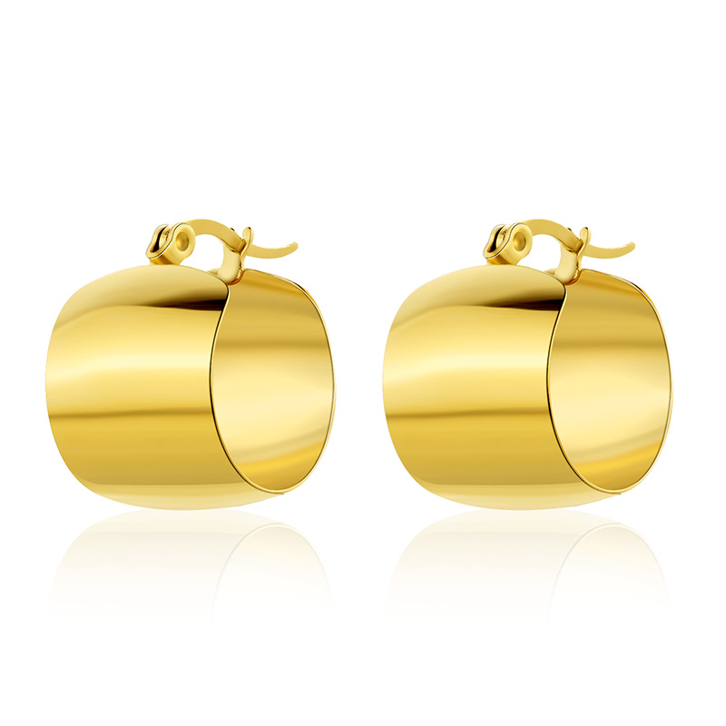 Fashionable Golden Round Earrings E932-GO