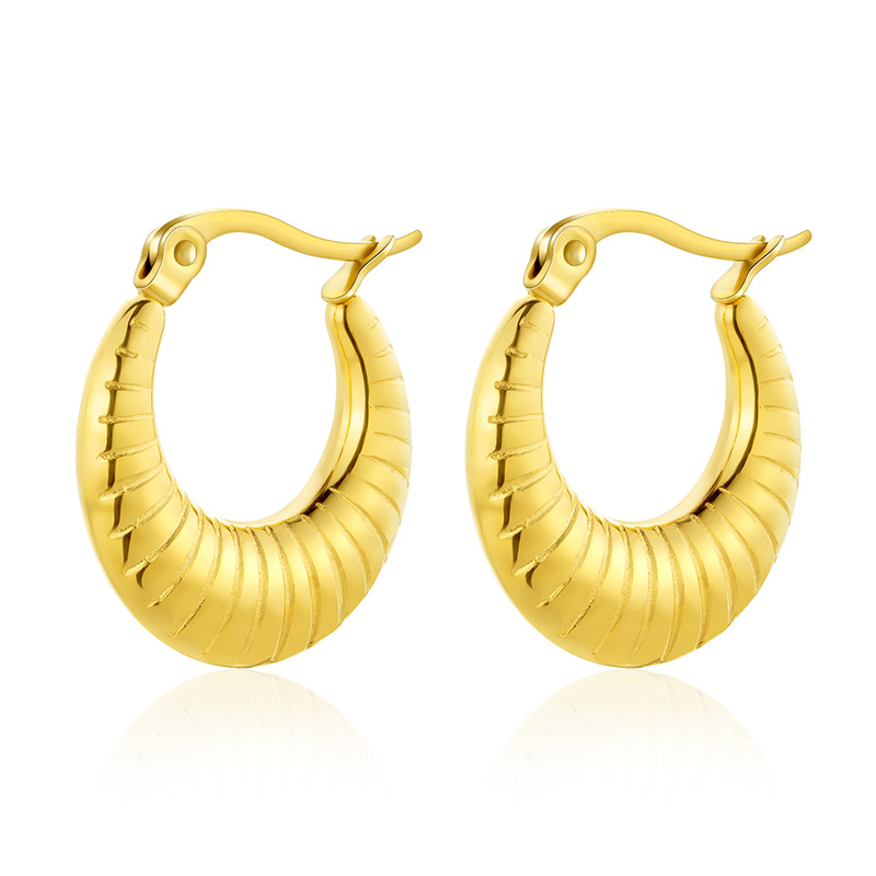 Fashionable Golden Round Earrings E932-GO