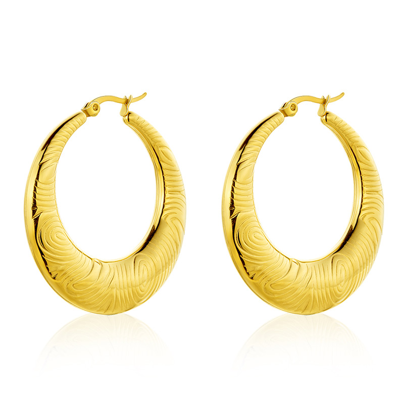 Fashionable Golden Round Earrings E932-GO