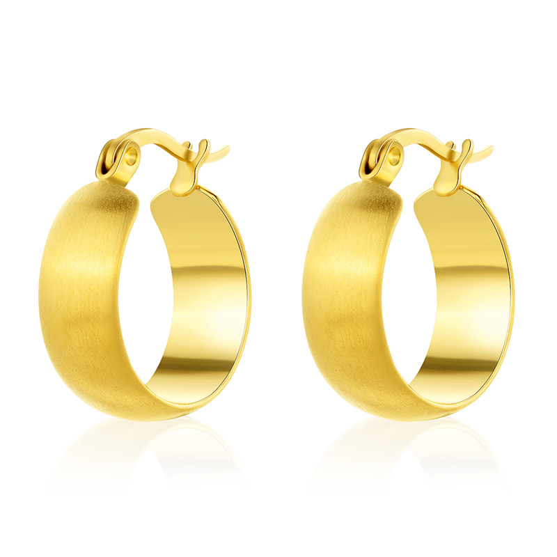 Fashionable Golden Round Earrings E932-GO