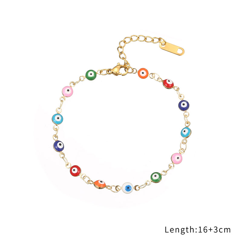 Factory Custom Price Star Eye Shape Colorful Evil Eye Bracelet Jewelry B2380-GO