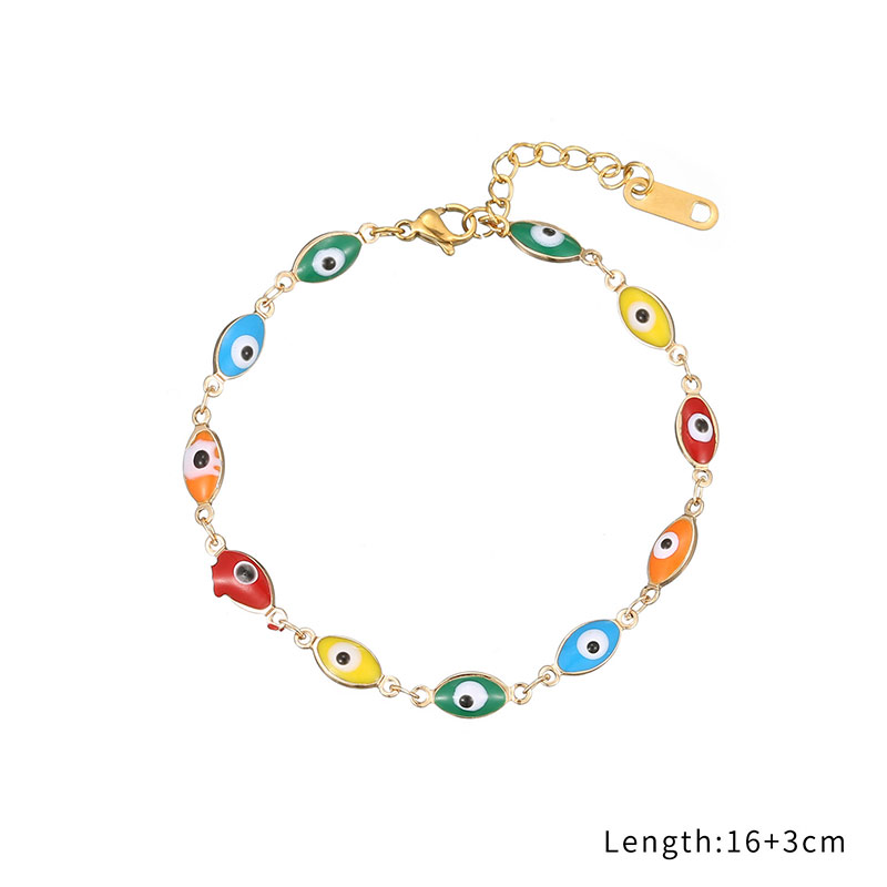 Factory Custom Price Star Eye Shape Colorful Evil Eye Bracelet Jewelry B2380-GO