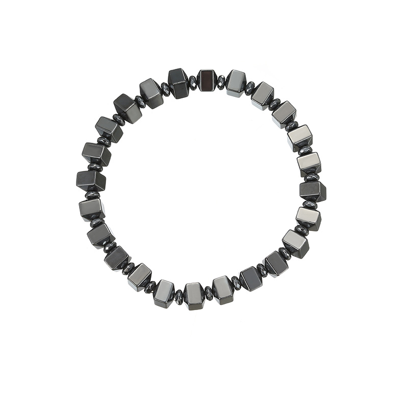 Wholesale Price Blue Gray Simple Cubic Beaded Bracelet B2394-B