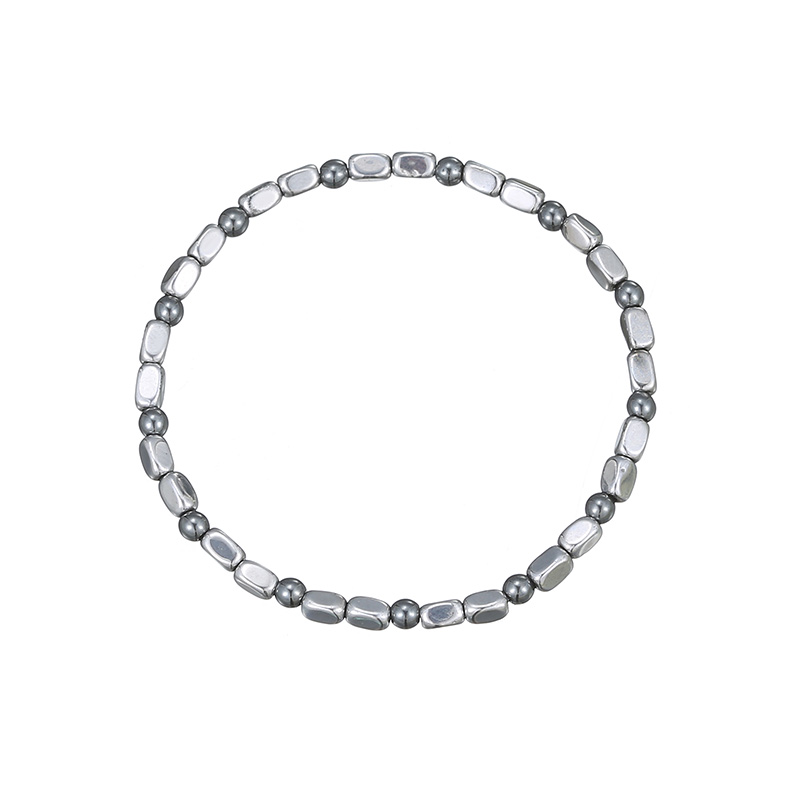 Wholesale Price Blue Gray Simple Cubic Beaded Bracelet B2394-B