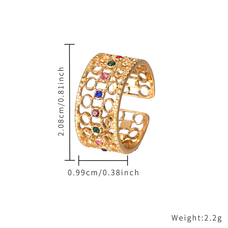 Creative Design Zircon Natural Stone Ring Women Fashion Stainless Steel Ring Jewellery 2023