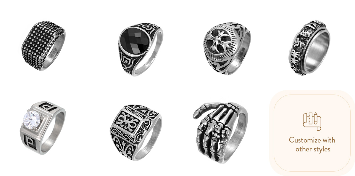 custom stainless steel mens ring