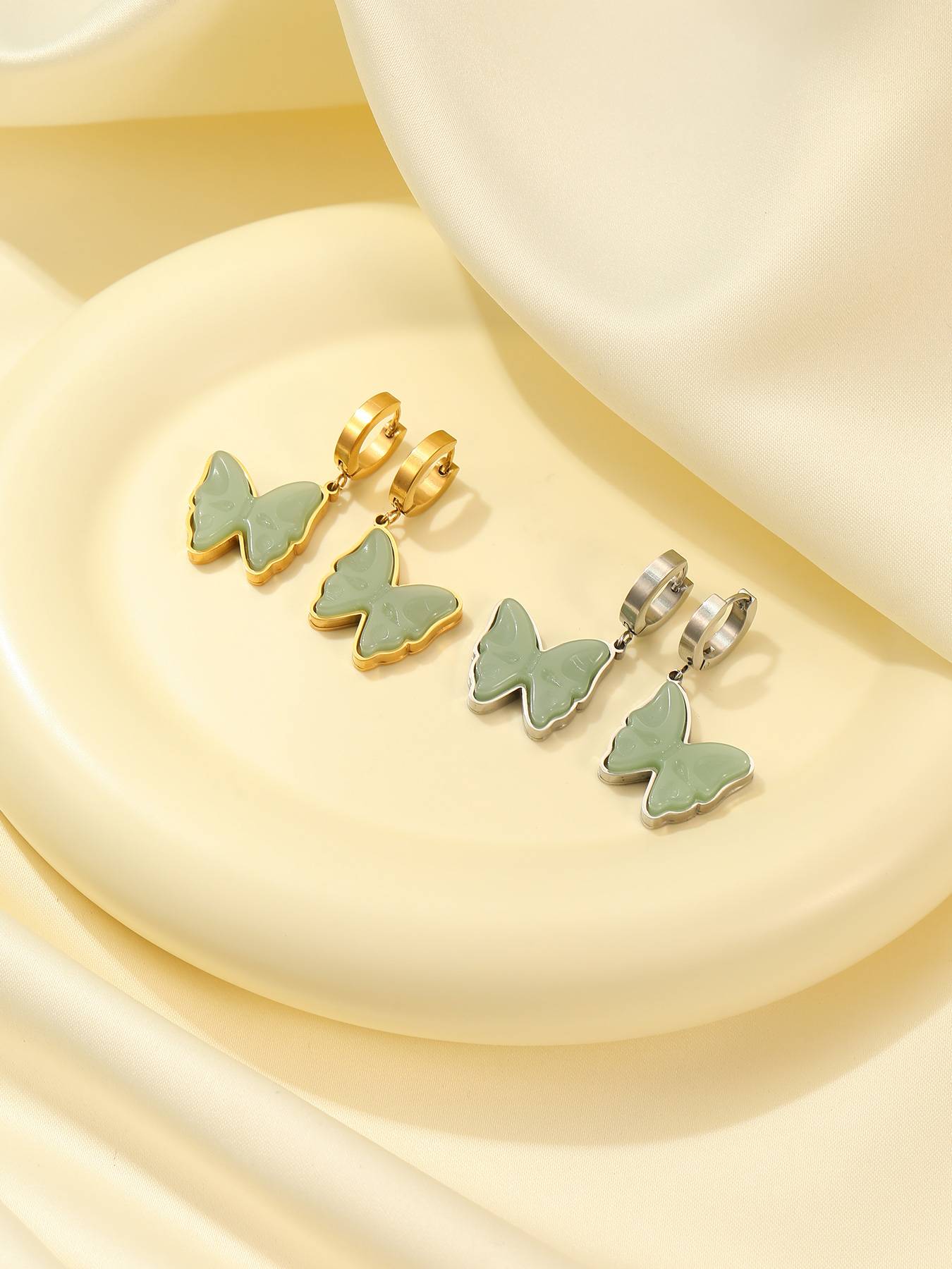 butterfly stainless steel earrings