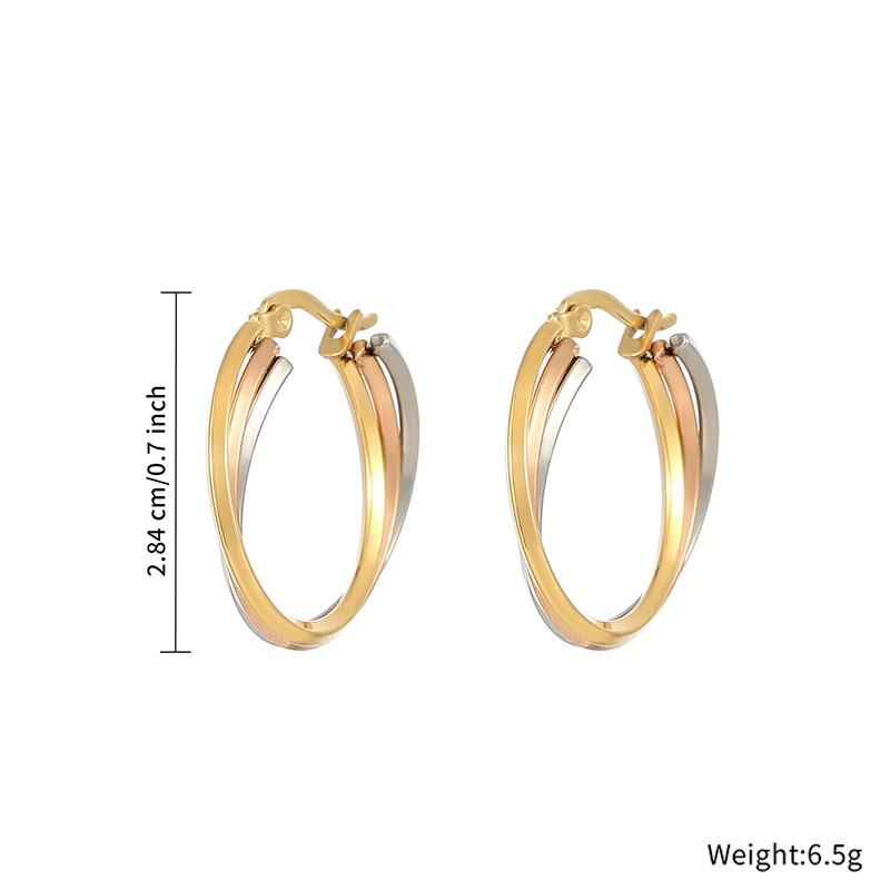 Special stainless steel triple hoop earrings jewellery earring manufacturer 