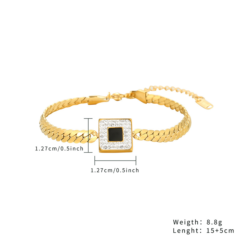 Zircon Geometric Design Charm Gold Plating Bracelet Custom Jewelry