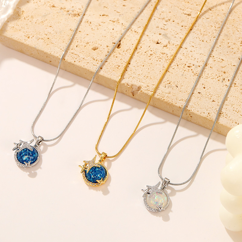 Factory Wholesale Jewellery Starlight Blue Planet Necklace Luxury Customize Design