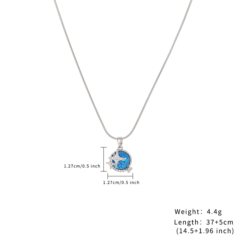 Factory Wholesale Jewellery Starlight Blue Planet Necklace Luxury Customize Design