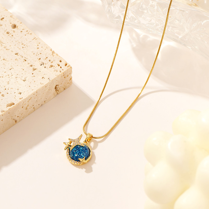 Factory Wholesale Jewellery Starlight Blue Planet Necklace Luxury Customize Design