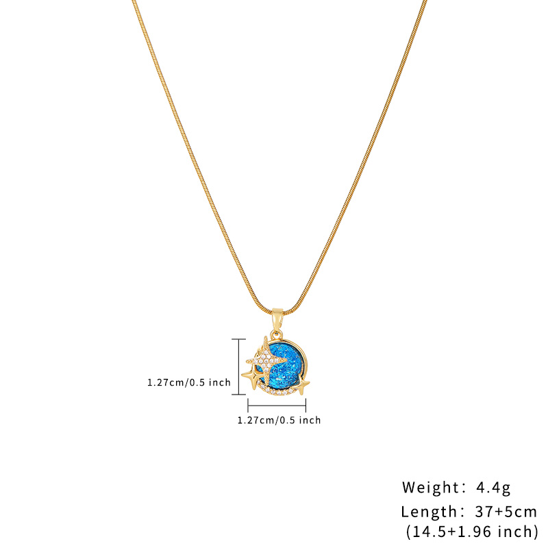 Factory Wholesale Jewellery Starlight Blue Planet Necklace Luxury Customize Design