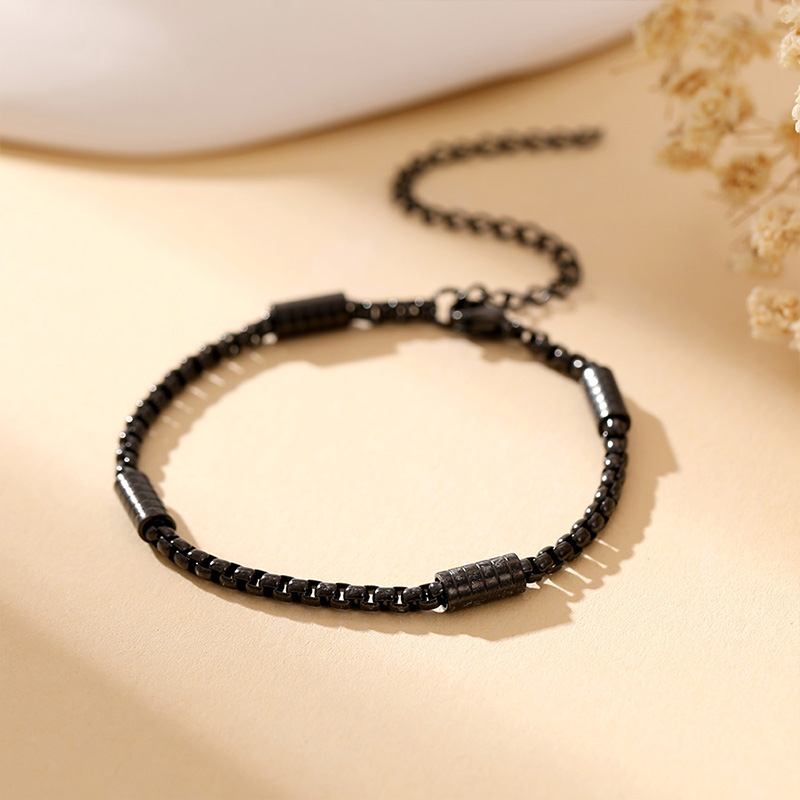 Custom Design Black Unique Stainless Steel Bracelet Jewellery Gift B2493