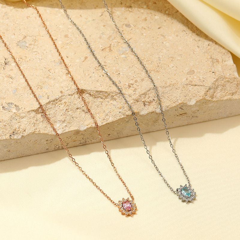 Wholesale Price Colorful Zircon Stones Necklace Own Design Jewelry