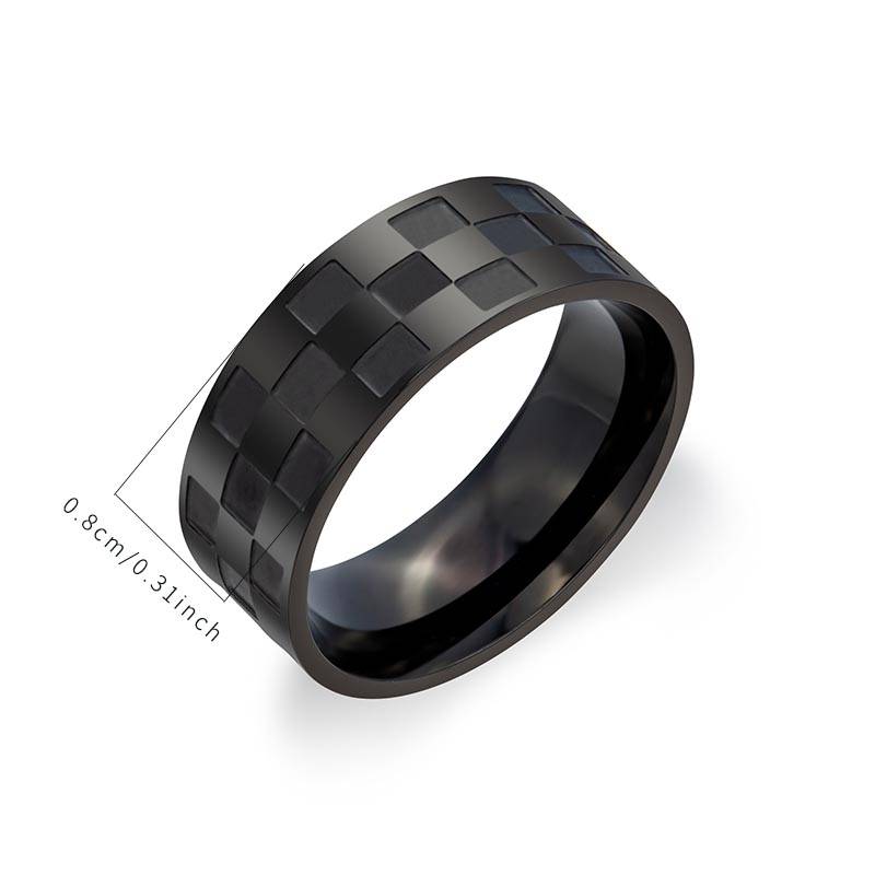 Wholesale Stainless Steel Rings Black 18K Gold Men's Ring