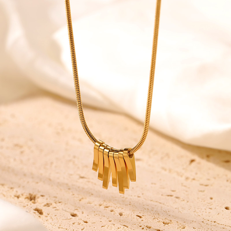 Custom striped fringe can be engraved pendant necklace