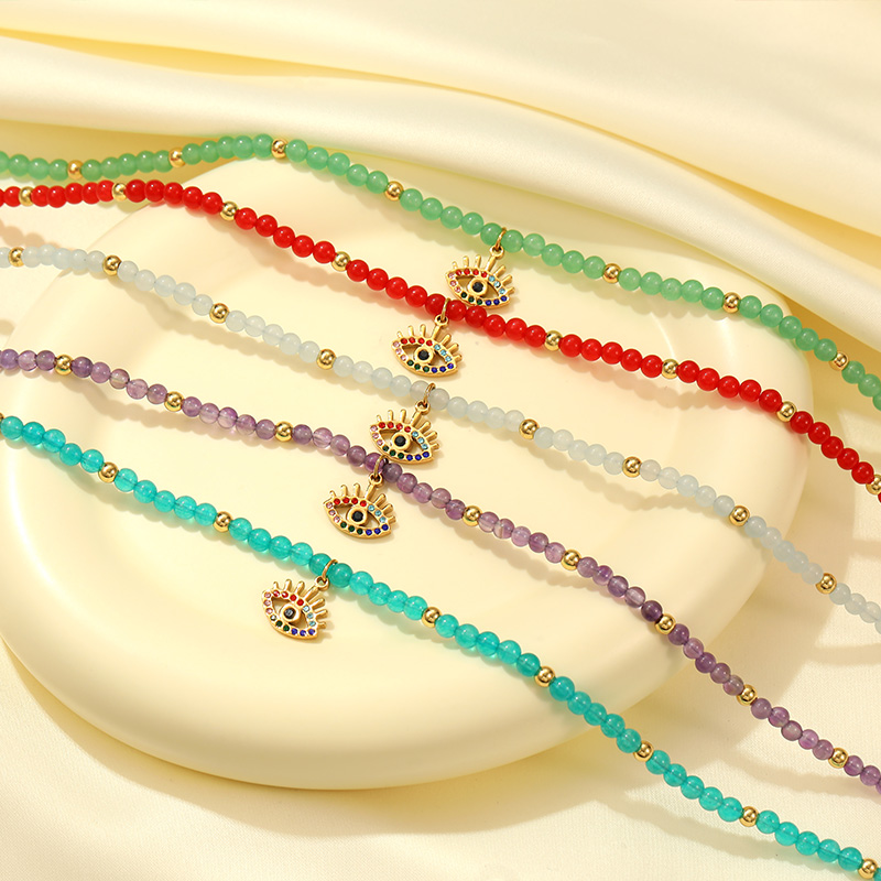 Multiple Colorful Natural Stones Beads Necklace Jewelry Personalized