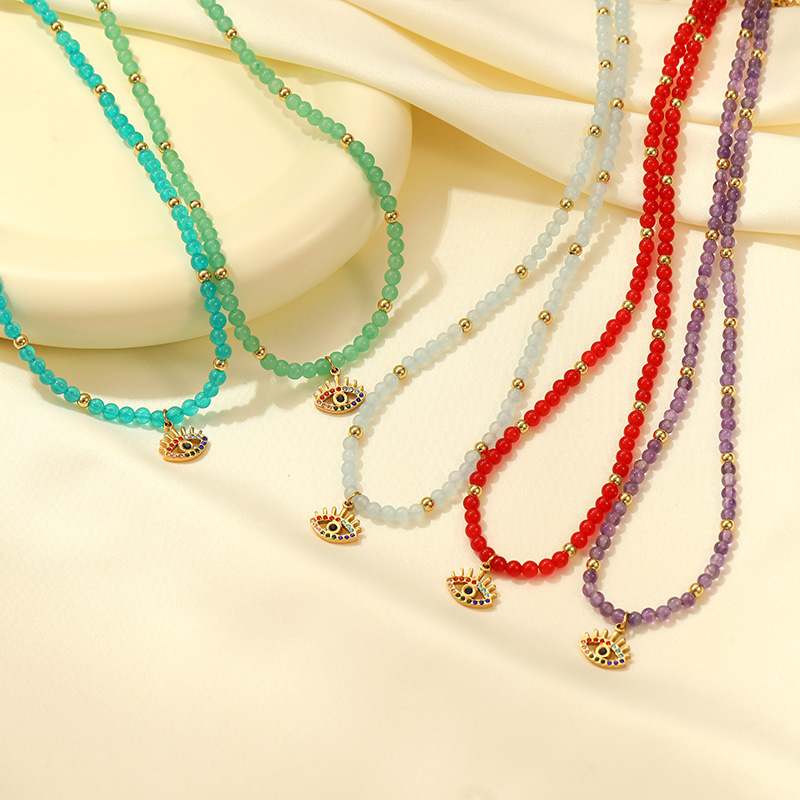 Multiple Colorful Natural Stones Beads Necklace Jewelry Personalized