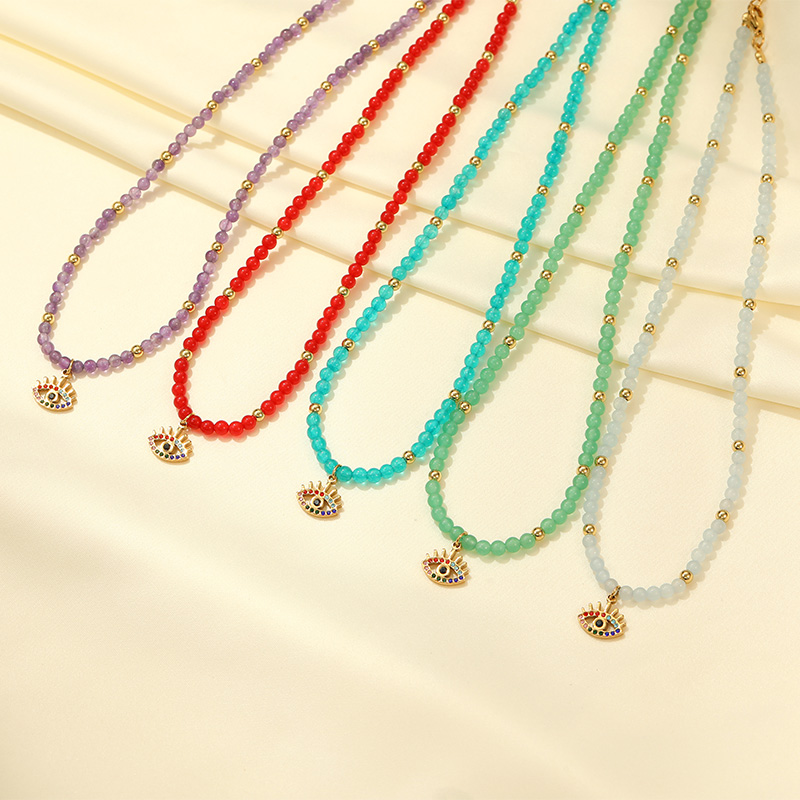 Multiple Colorful Natural Stones Beads Necklace Jewelry Personalized