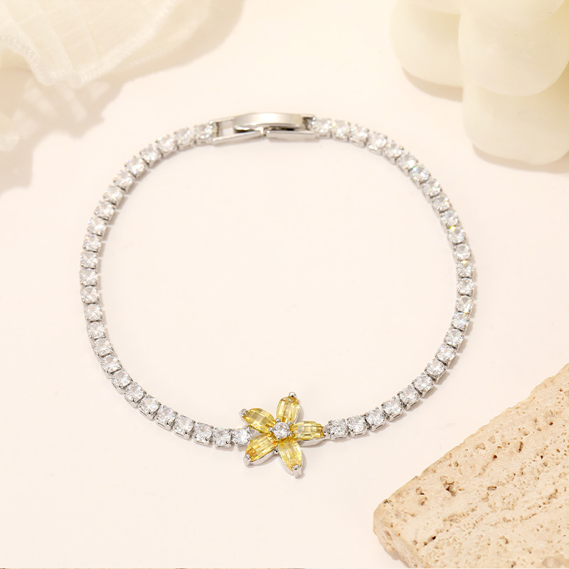 2023 Stainless Steel Tennis Bracelet Women's Colorful Cubic Zirconia Bracelet Gift