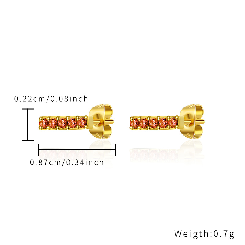 Factory custom colorful delicate zircon stud earrings