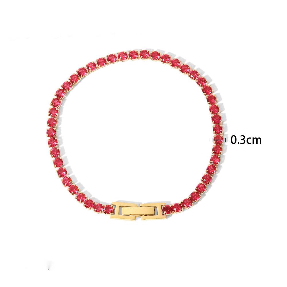 18K Gold Plated Cubic Zirconia Tennis Bracelet 4 Colours Zirconia Zirconia