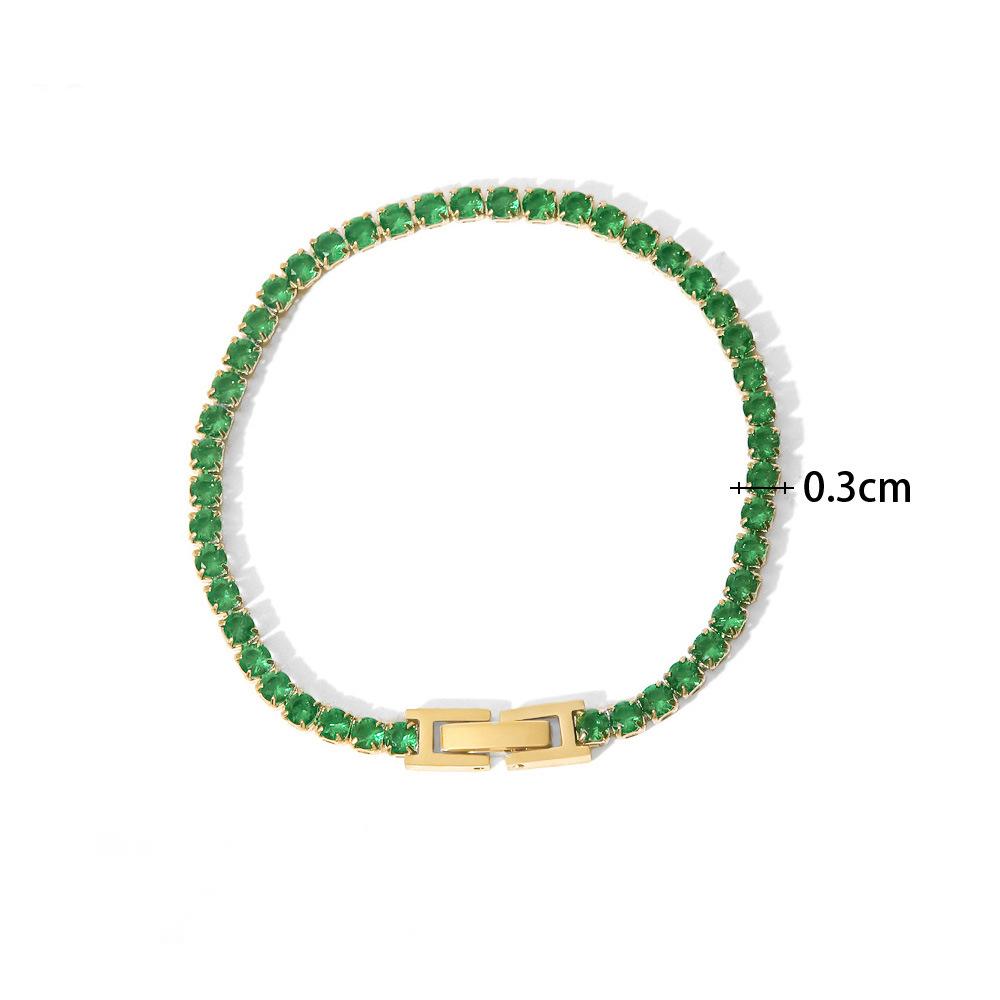 18K Gold Plated Cubic Zirconia Tennis Bracelet 4 Colours Zirconia Zirconia