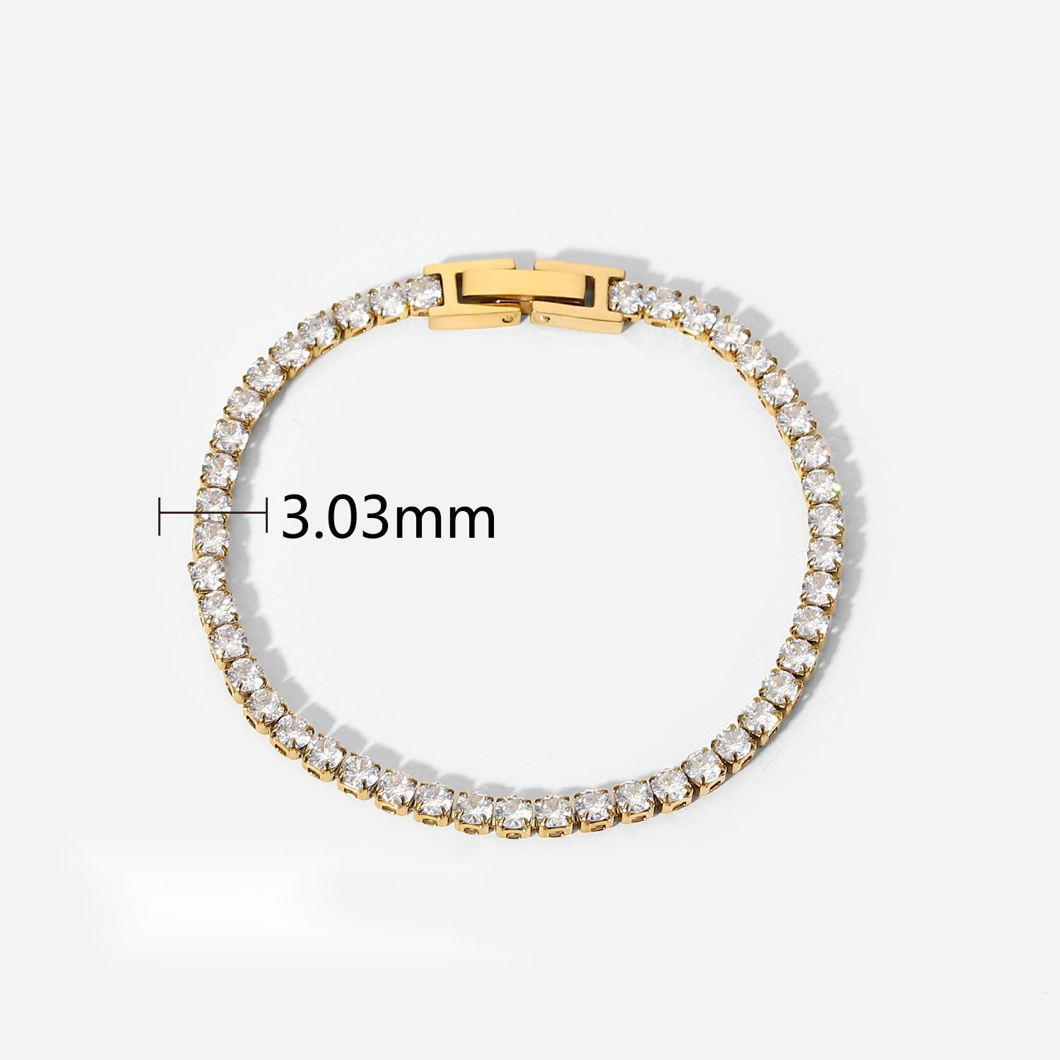 18K Gold Plated Cubic Zirconia Tennis Bracelet 4 Colours Zirconia Zirconia