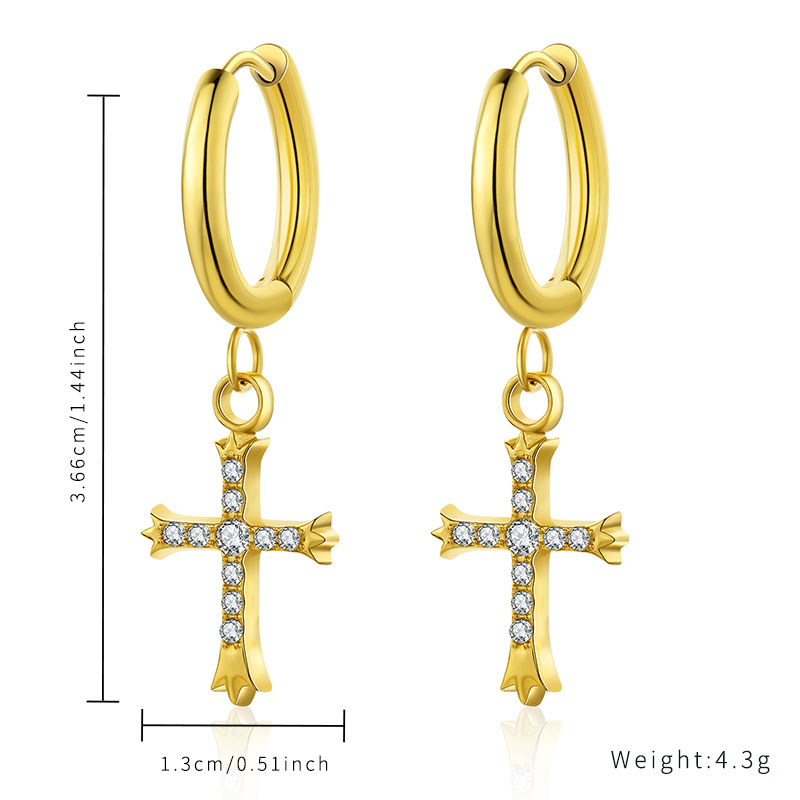 2023 Wholesale Crucifix, Cupid, Heart Pendant Zircon Earrings