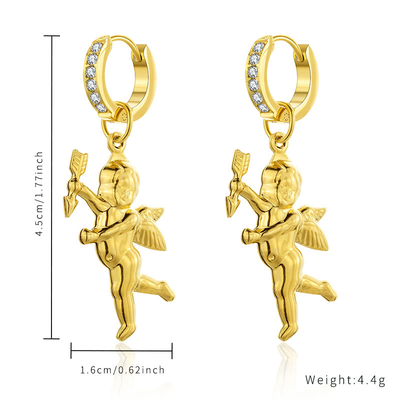 2023 Wholesale Crucifix, Cupid, Heart Pendant Zircon Earrings