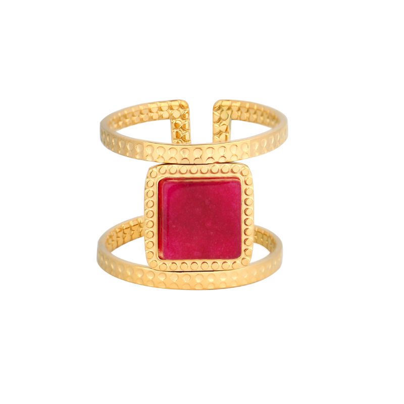 Ruby Wrap Ring Vintage 18K Gold Ring Red Stone Ring Open Ring