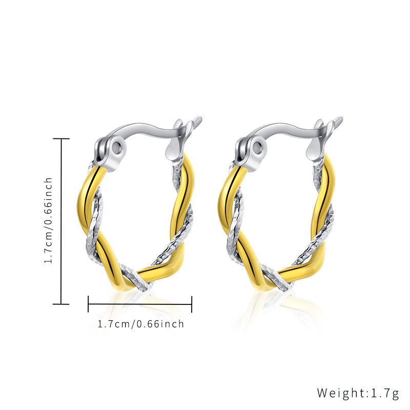 Factory wholesale steel and gold color wrapped chain earrings