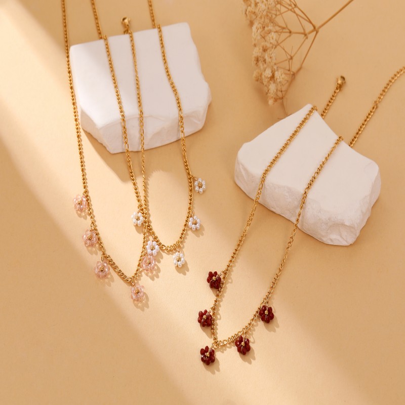 Factory directly sales fine flower bead necklace series