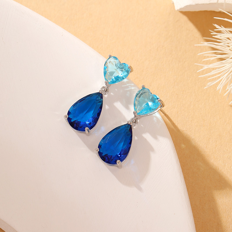 Custom S925 sterling silver jewelry drops colorful zircon stud earrings