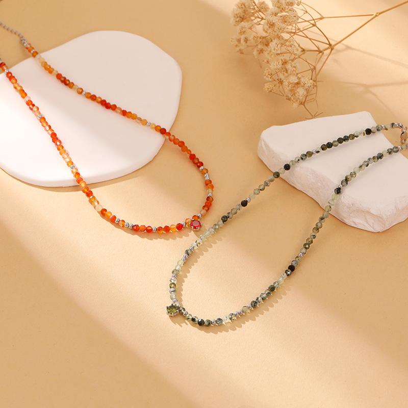 Factory wholesale 925 silver natural stone zircon pendant necklace series