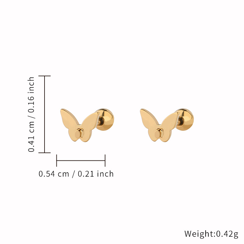 Wholesaling Gorgeous Body Piercings Titanium Butterfly Various Shape Zircon Setting Stud Earrings