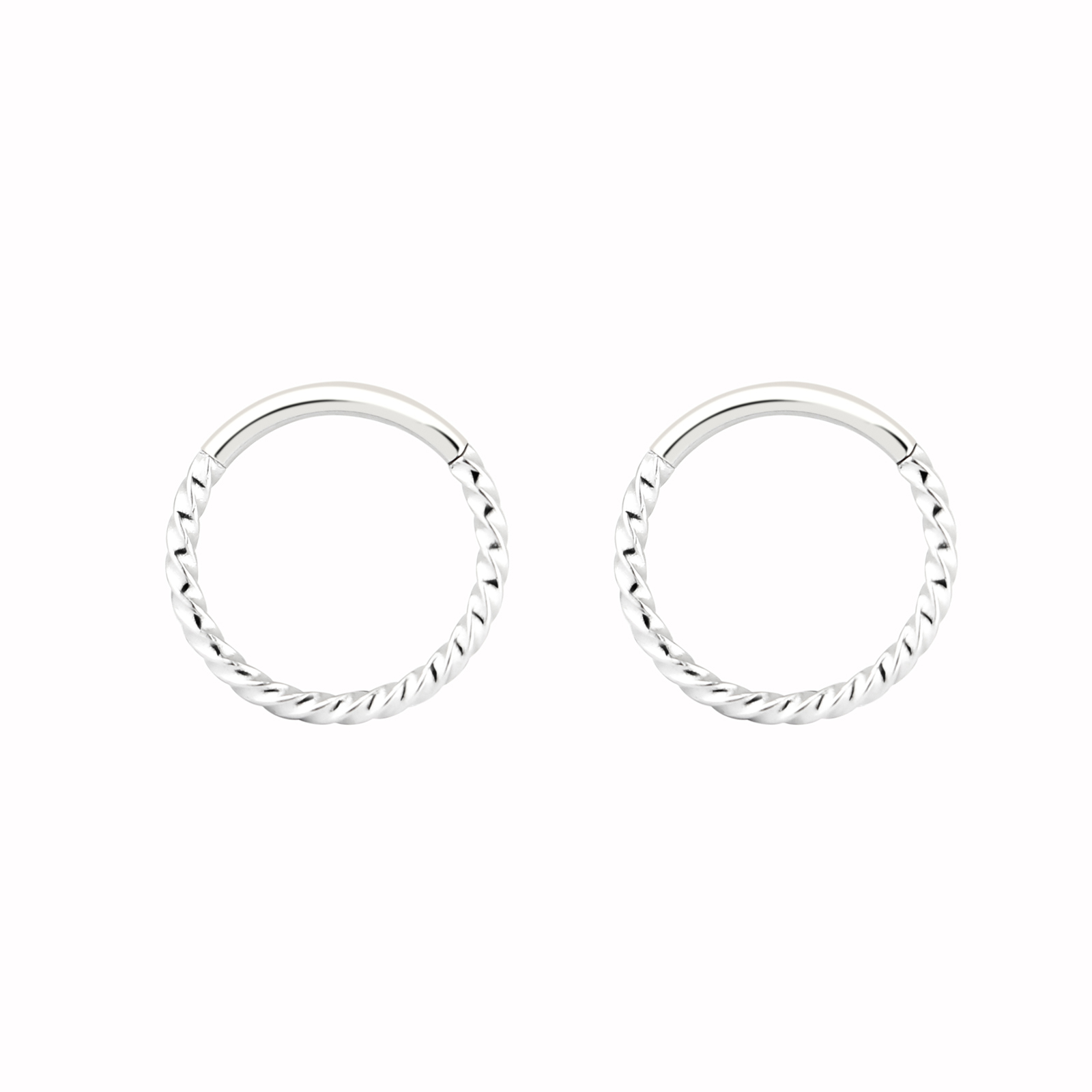 Custom Simple Piercing Titanium Hoop Earrings Different Sizes Twisted Body Piercings Unisex