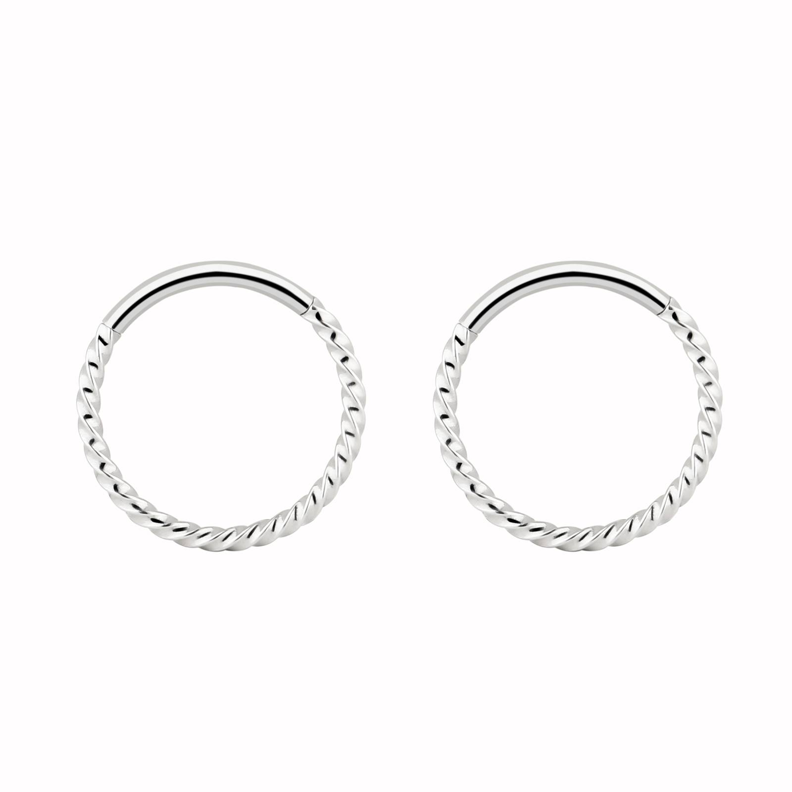 Custom Simple Piercing Titanium Hoop Earrings Different Sizes Twisted Body Piercings Unisex