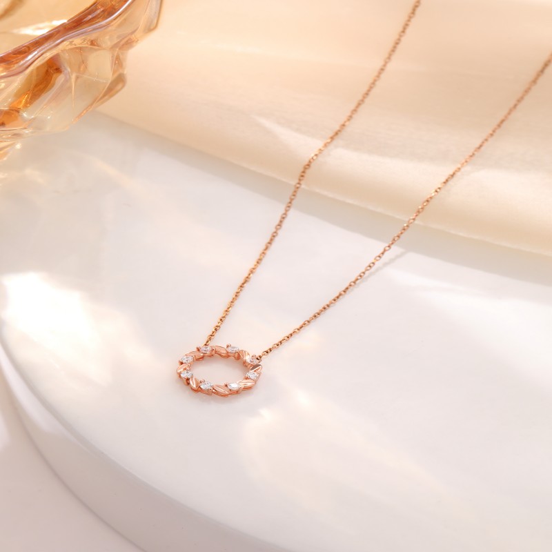 New listing crossed white shell zircon pendant and circle necklace sets