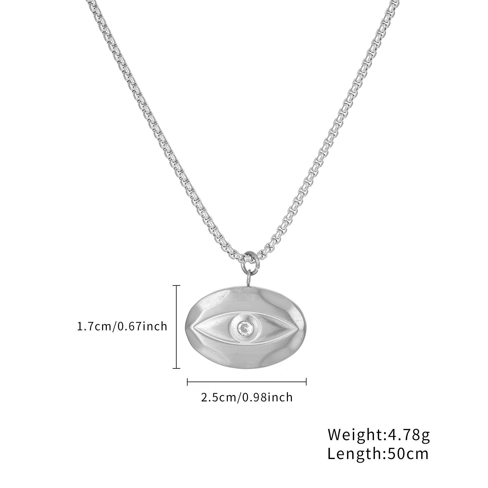 Wholesale Stylish Titanium Devil's Eye Ellipse Pendant Necklace for Men