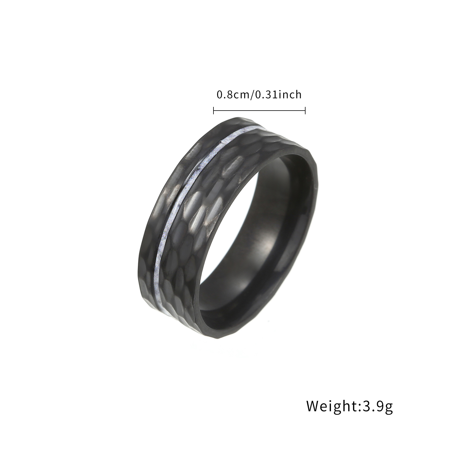 F136 Titanium Rings 2024 New Design Hammered Pattern Colorful Titanium Rings For Couple