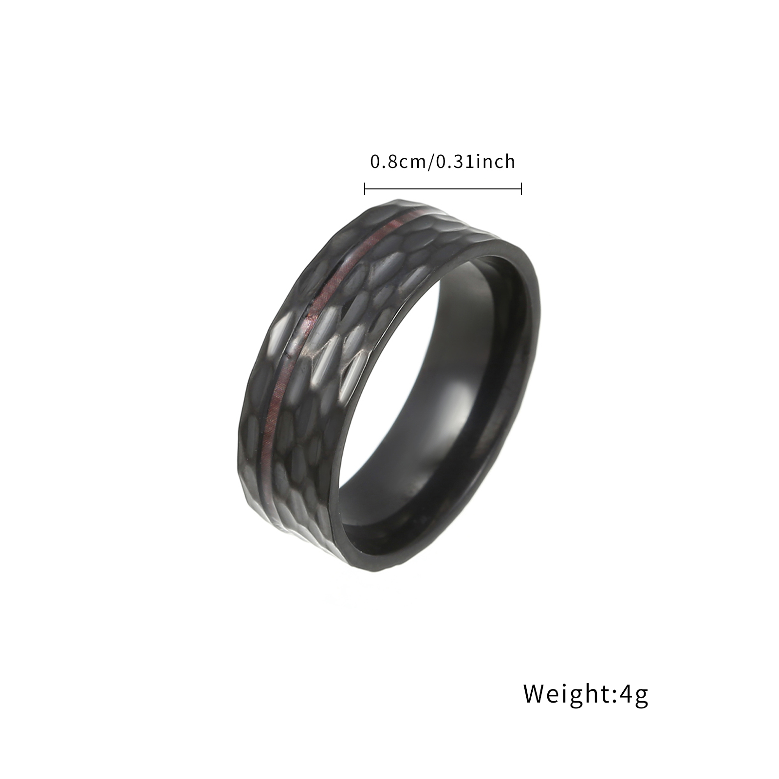 F136 Titanium Rings 2024 New Design Hammered Pattern Colorful Titanium Rings For Couple