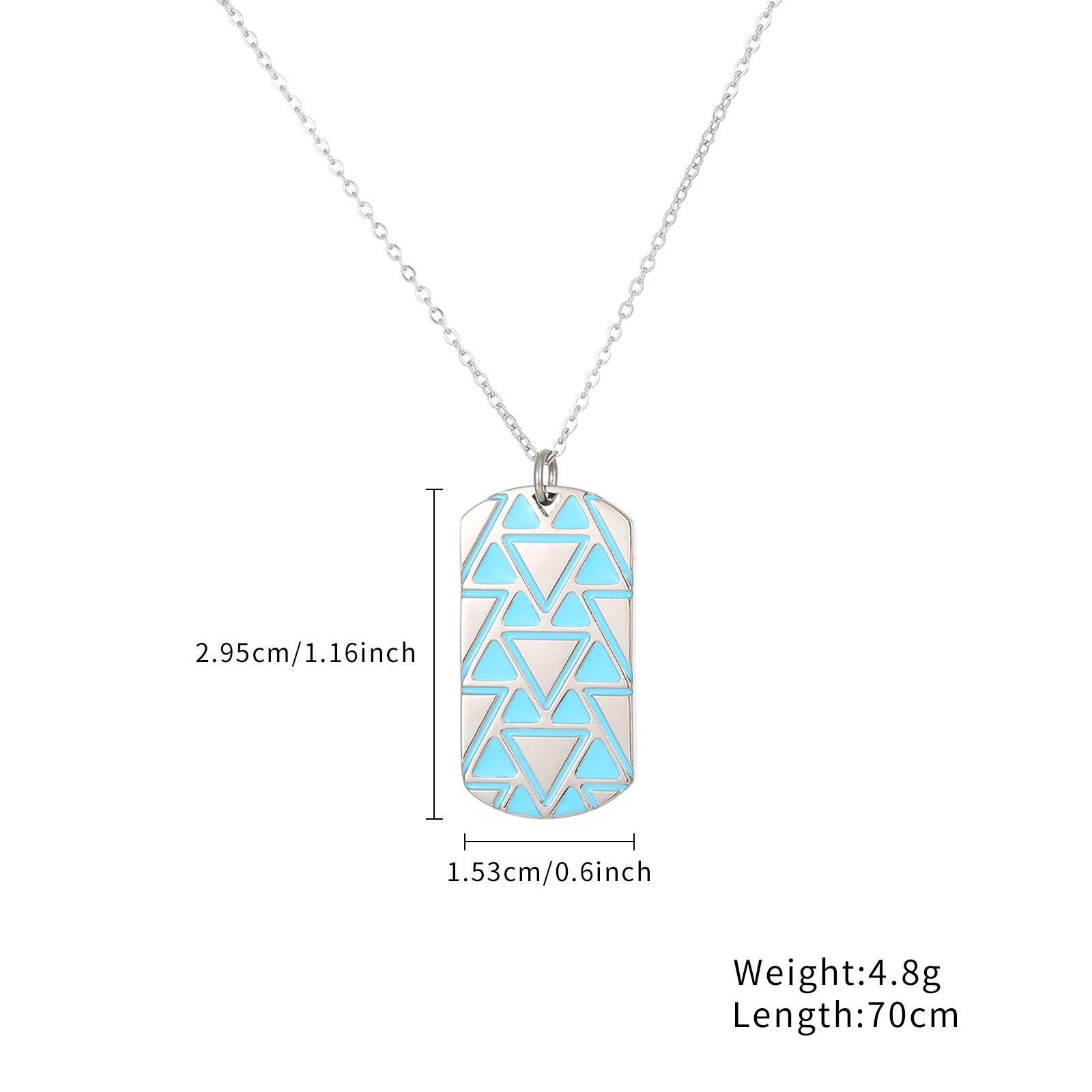 Wholesale Men's Fashion Custom Jewelry Enamel Titanium Pendant Necklace