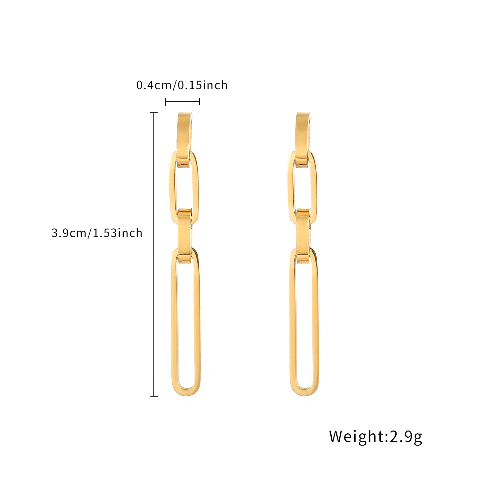 Personalized design gold plated long chain simple earrings wholesale