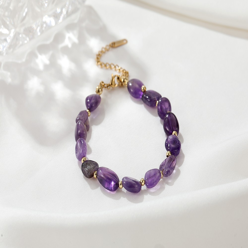 Amethyst purple stone lucky irregularity jewelry set